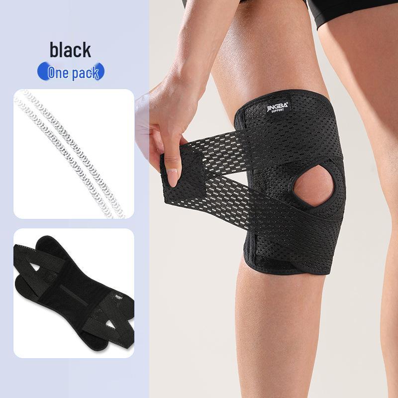 

JINGBA Sports Anti-Slip Knee Pad with Pressurized Spring Support – Breathable Protective Gear for Outdoor Basketball XL