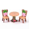 3 Stück/Set Tisch Stuhl Handwerk Mini Miniatur Figur Gartendekor Mikrolandschaft