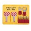 Lockout Tagout Station Kit PC PA Wall Mount Industrial Safety Lock Board Set with 10 Tags 2 Hasp Lock Yellow
