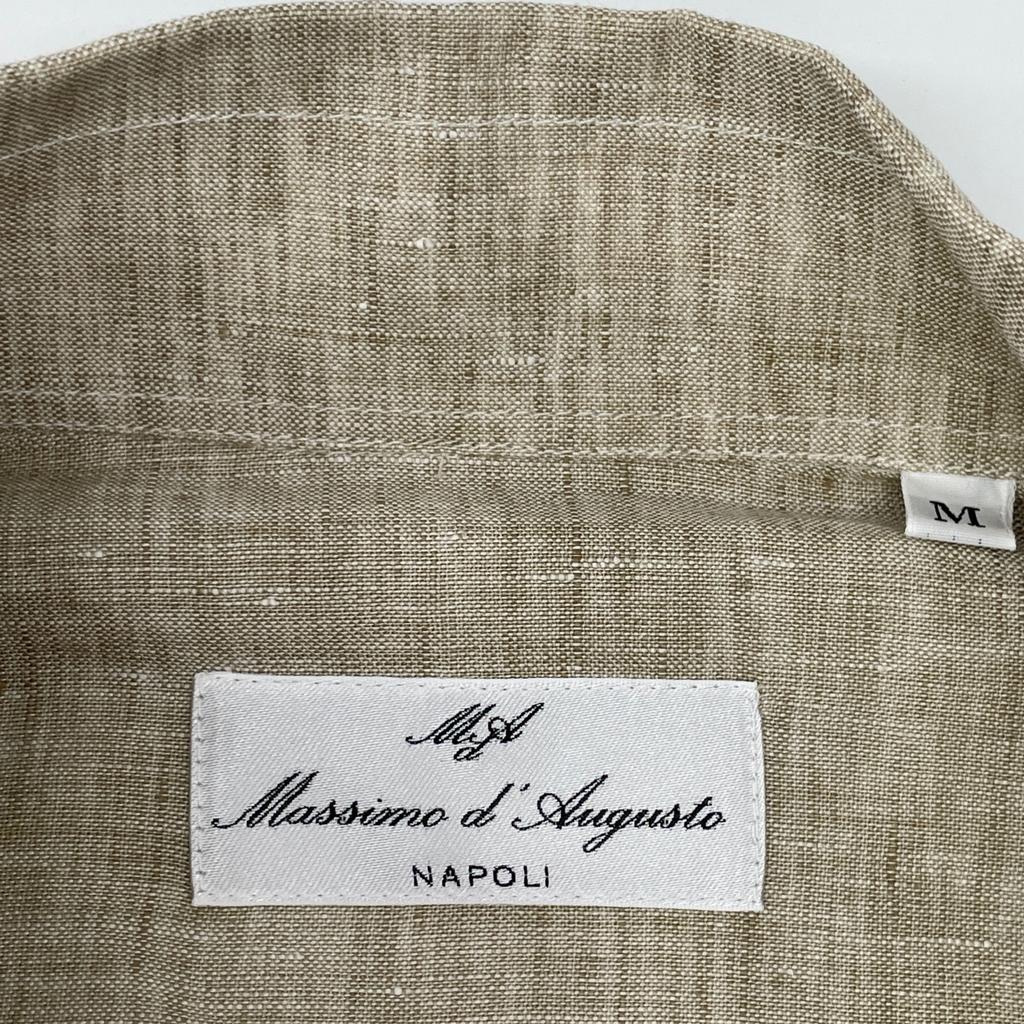 Massimo d'Augusto Beige MAX6 100% Linen One-Piece Button-Down Shirt Tops M beigeUsed