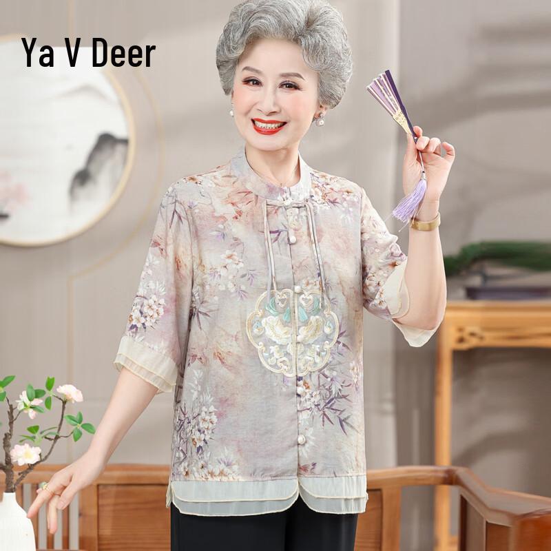 Yalu New Chinese Style Women s Summer Short Sleeve Top 5XL