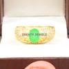 Jade Oval Cut With 925 Sterling Silver Gold Plated Ring For Men's #B178 JL375675742127