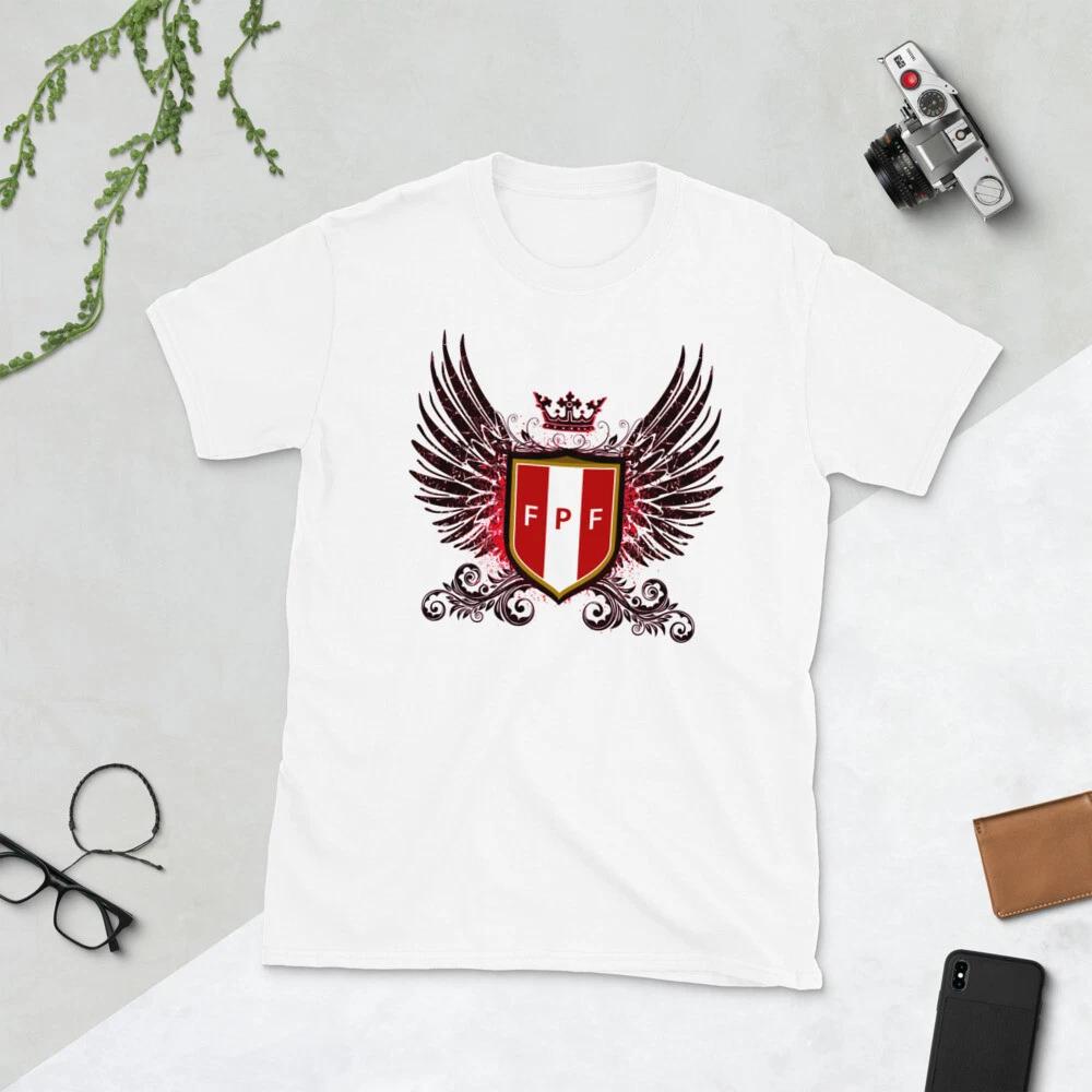 ФЕДЕРАЦИЯ ФУТБОЛА ПЕРУ ГРАФИЧЕСКАЯ ФУТБОЛКА UNISEX С КОРОТКИМ РУКАВОМ И ГРАФИКОЙ В ВИДЕ КРЫЛЬЕВ S