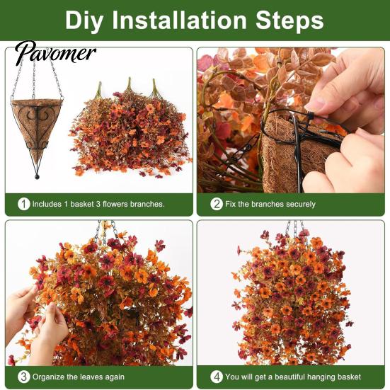 Maintenance Free Greenery Artificial Hanging Fall Flower, Realistic Plastic Cascading Vines Textures Fake Green Leaf Garland Plant, Maintenance-free