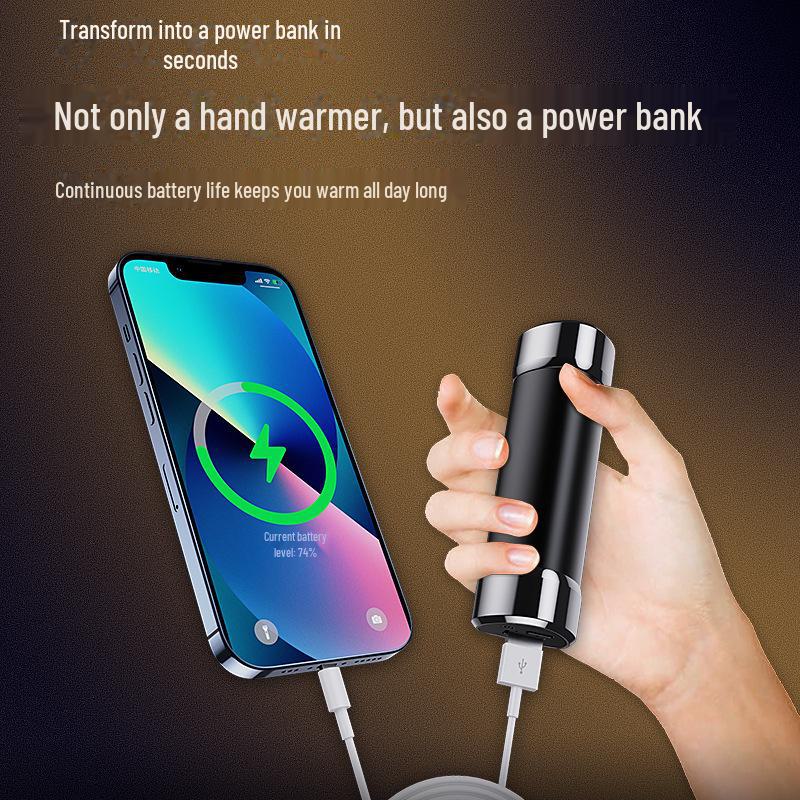 Prenosná USB nabíjateľná vyhrievacia podložka na ruky a power banka s magnetickou separáciou 2 v 1