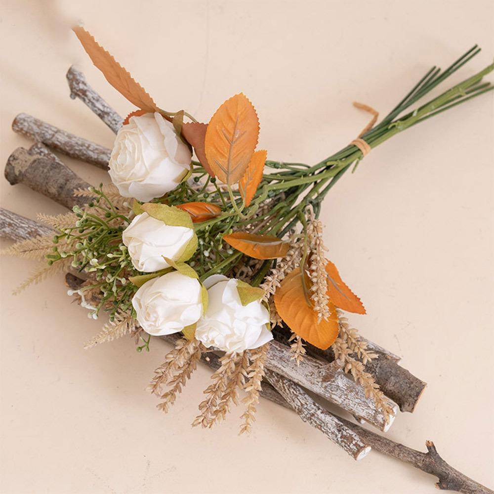 

Multicolor Faux Flower Silk Petals Bridal Bouquet NEW Floral Arrangement Home Decoration білий