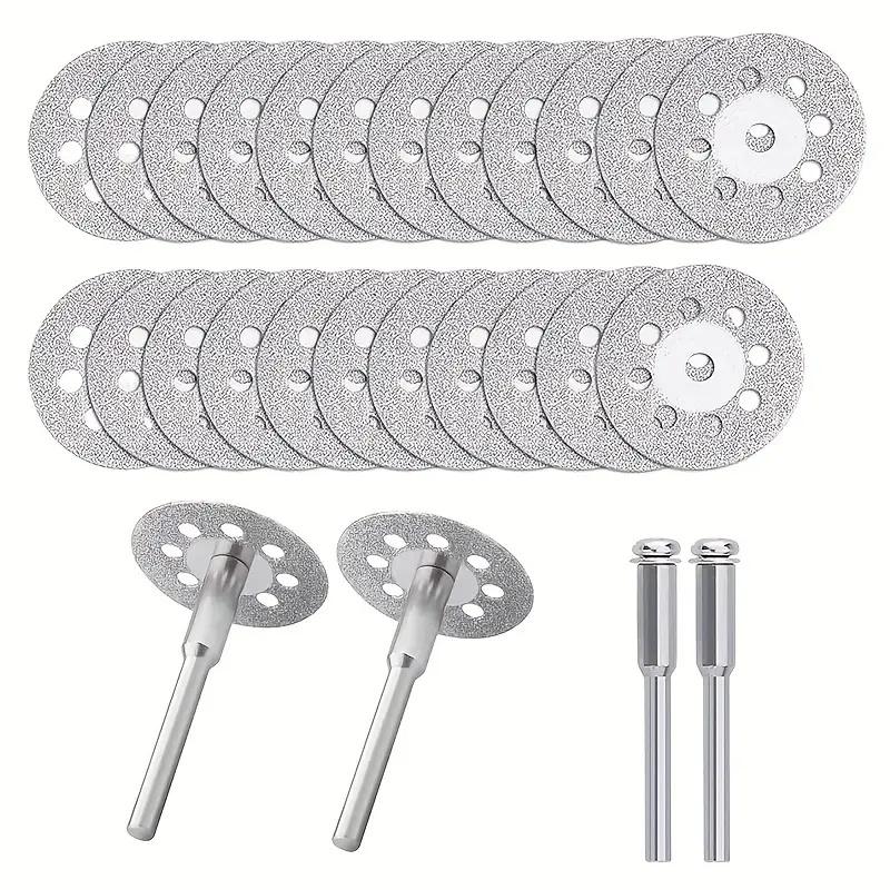 10Pcs Mini Sharp With Hole Diamond Cut Off Rotary Tool Cutting Disc Disks DIY Tools Accessories For Dremel 2Pcs Rod
