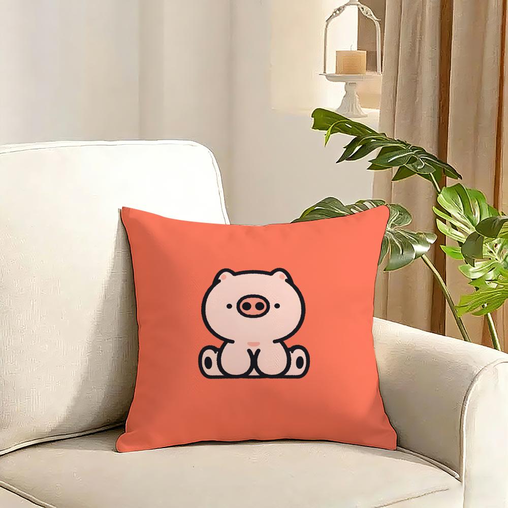 Cute Cushion Cover Reversible Plush Pillow Cover Soft Fluffy  Home Decor for Sofa Bedroom