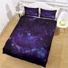 Queen Size 3D Galaxy Bedding Set Purple Star Duvet Cover 3Pcs For Boys Girls Bedroom Decor