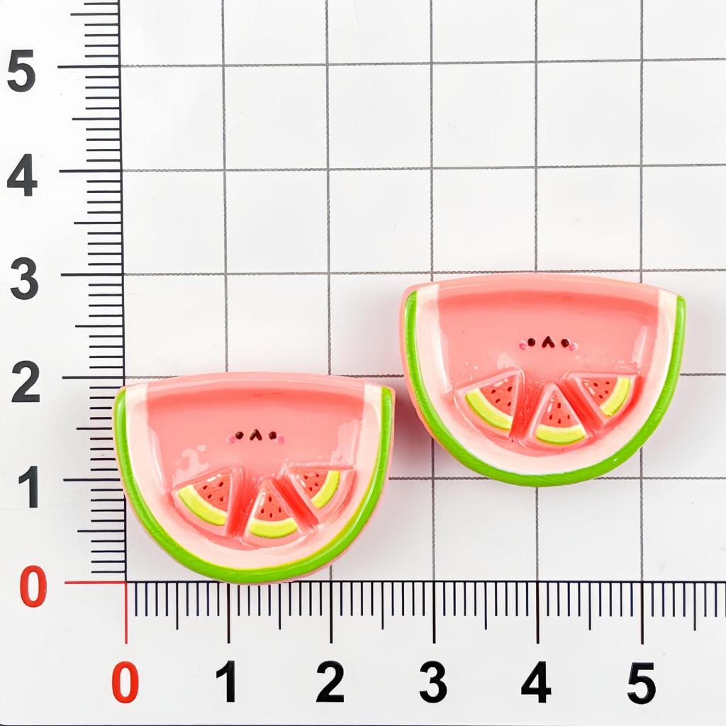 Handmade Resin Accessories: Seven-Color Fruit Plate & Cartoon Stickers for DIY Cream Glue Phone Cases