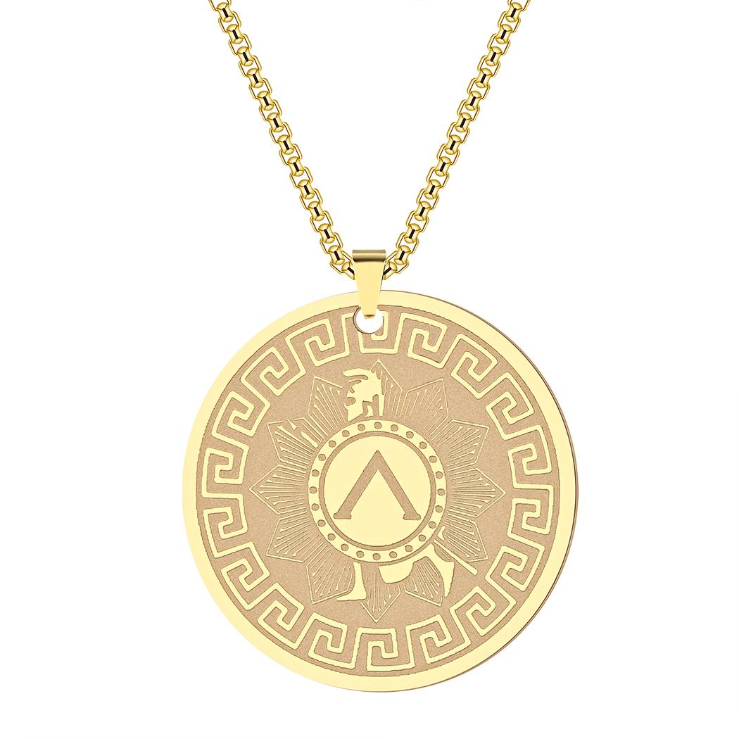 

Stainless Steel Greek Hero Achilles Talisman Pendant Necklace Greek mythology Charm Necklace for Women Man Jewelry