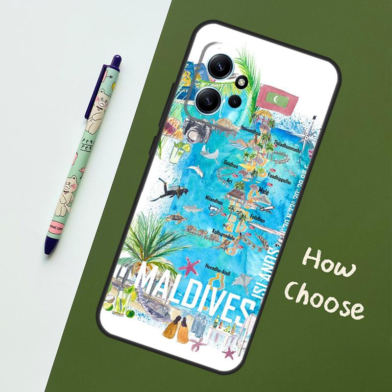Maldives Passport For Xiaomi Redmi Note 12S 11S 10S 9S Note 12 8 9 10 11 Pro Phone Case For Redmi 12 9 C 10C