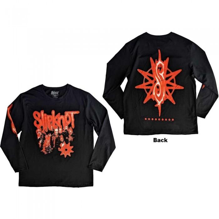 Slipknot T-shirt unisex per adulti con stampa tribale del logo The End So Far e nonagramma sul retro, a maniche lunghe S