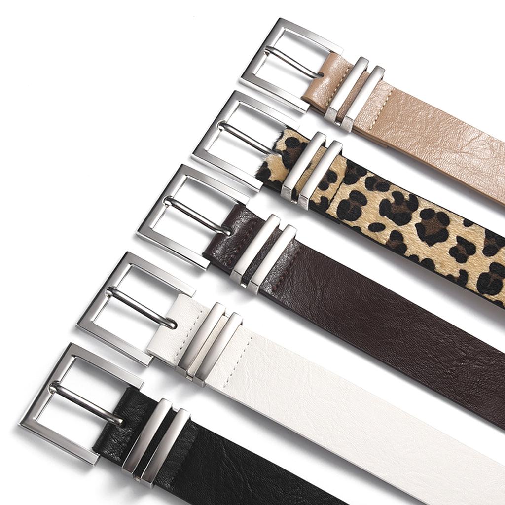 Women's Leopard Print Wide Belt Adjustable PU Leather Fashion Accessory With Detachable Buckle