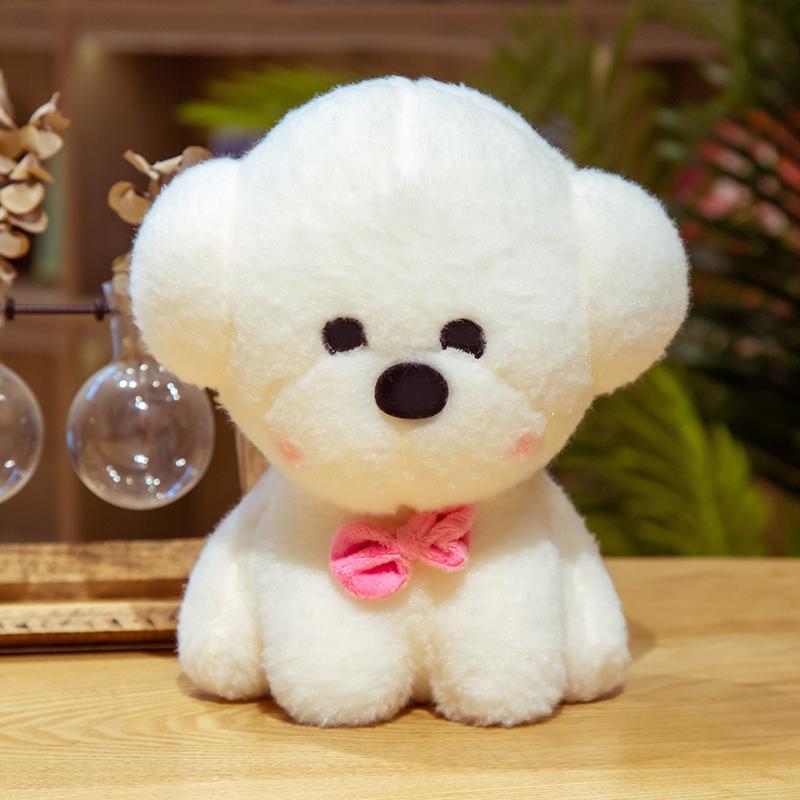 1Pcs 25Cm Simulation Bichon Frise Dog Plush Toy Cute Soft Stuffed Animal Toys Gift