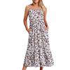 Women's Long Beach Casual Elegant Spaghetti Strap Maxi Dress Stitching Low-key Flowing Bohemian Dress