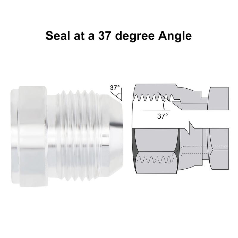 2 Stück Aluminiumlegierung 12AN Male Schweißanschluss-Fittings 12AN Male Bördel-Schweißbar Kraftstofftank-Fitting-Adapter-Stecker