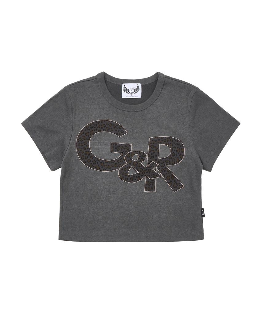 Gillaakaibeu G&R Logo Crop Top_Charcoal