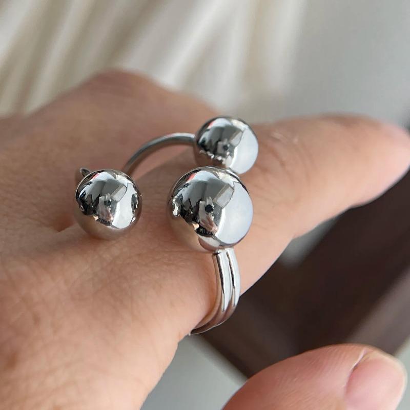 Rings for Women Couple Minimalist Handmade Simple Three Balls Ring Fine Jewelry Gift Prevent Allergy