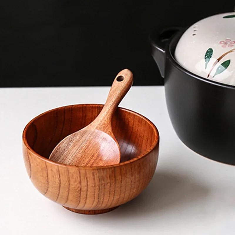 Rice Scoop Spoon Natural Wood Rice Paddle Potato Food Serving Spoon Rice Cooking Spoon Wooden Tableware Kitchen Utensils