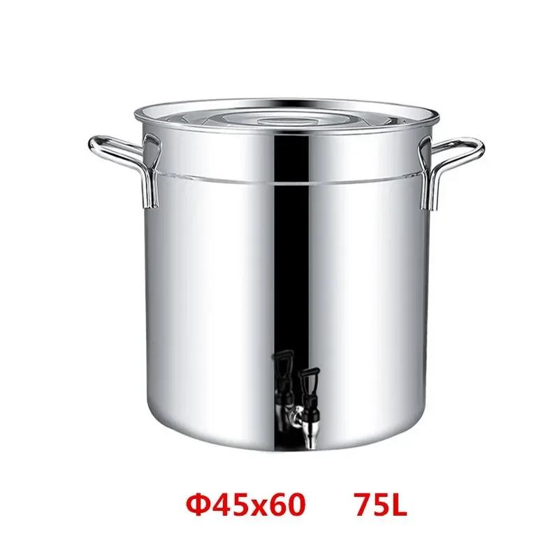 304 Edelstahl Topf Wasserhahn Spender Groß Große Kapazität Wasserspeicher Eimer Fass Suppentopf mit Deckel Suppentopf Kochgeschirr