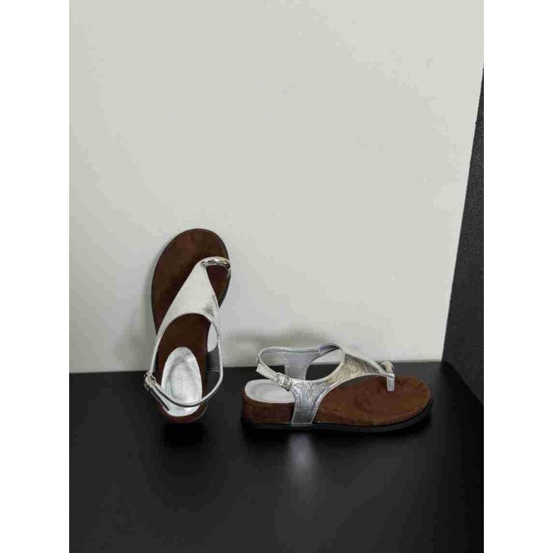 Retro one-word buckle with thick-soled wedge heel cover toe sandals women's 2025 summer new toe Roman open-toe sandals