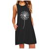 Women's Casual Sleeveless Print A-Line Dress with Pockets Summer Loose Fit Tank Dress for Beach, Party, or Daily Wear