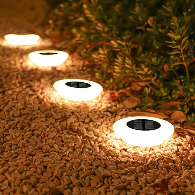 LED Solar Outdoor Lights Waterproof Atmosphere Ground Light Garden Decoration Fence Stake Lawn Lamp Porch Walkway Decor 1~ 8Pcs