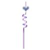 26cm Glitter Love Heart Straw Plastic Helical Drinking Tube Reusable Eco Straws Birthday Wedding Party Beverage Decoration