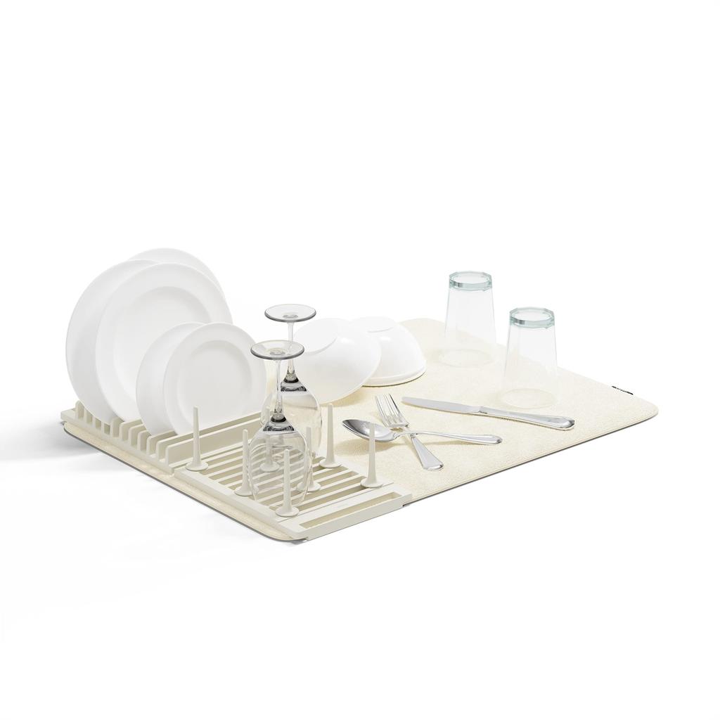 Official Umbra Dish Drainer/Drying Mat with Dish Stand, Linen, UDRY 21018697354