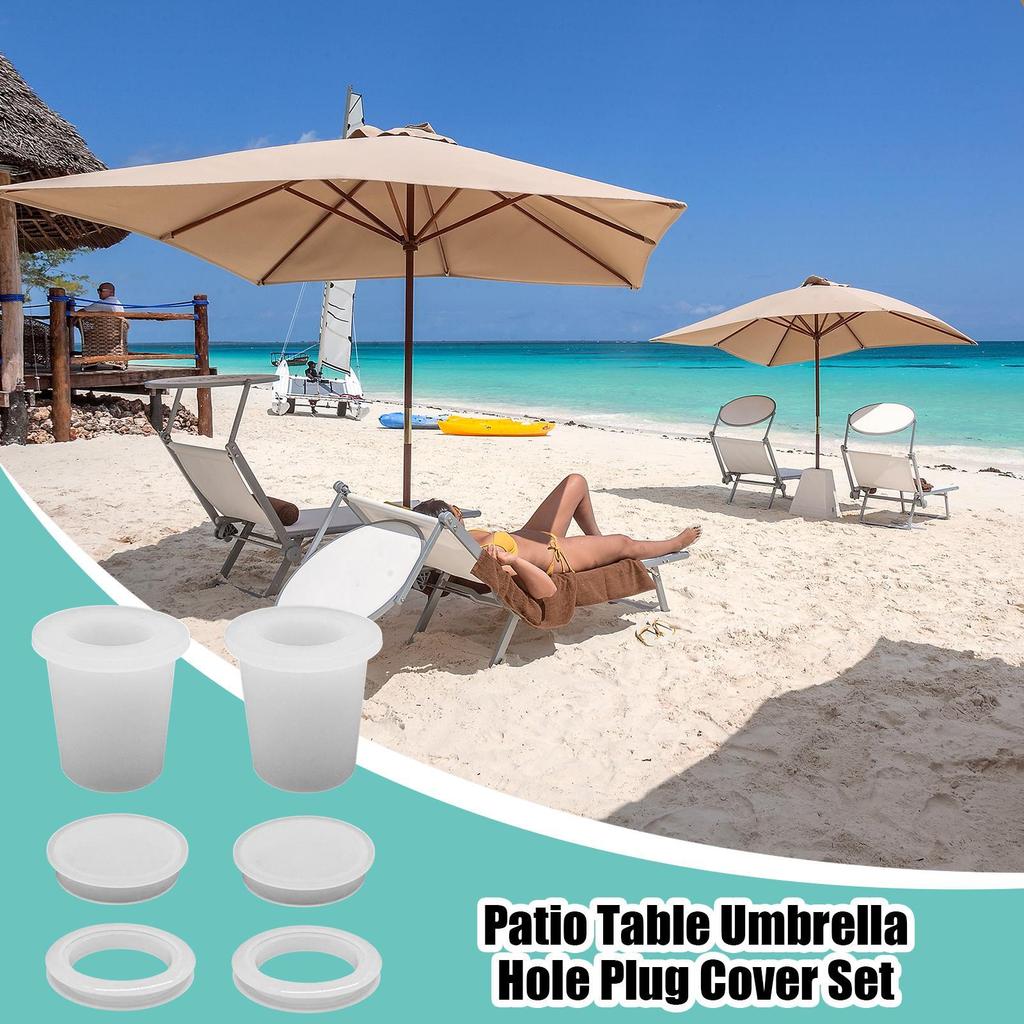 Patio Table Umbrella Hole Ring Plug 6 Pieces Umbrella Ring For Patio Table Fits 2-2.5in Desk Hole Parasol Replacement Parts For
