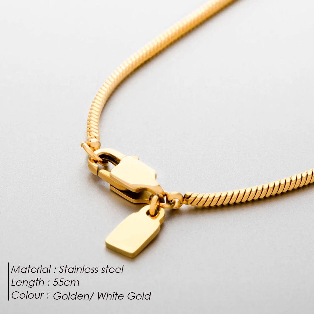

Chihang Luxury Men s Square Link 18K Titanium Stainless Steel Necklace
