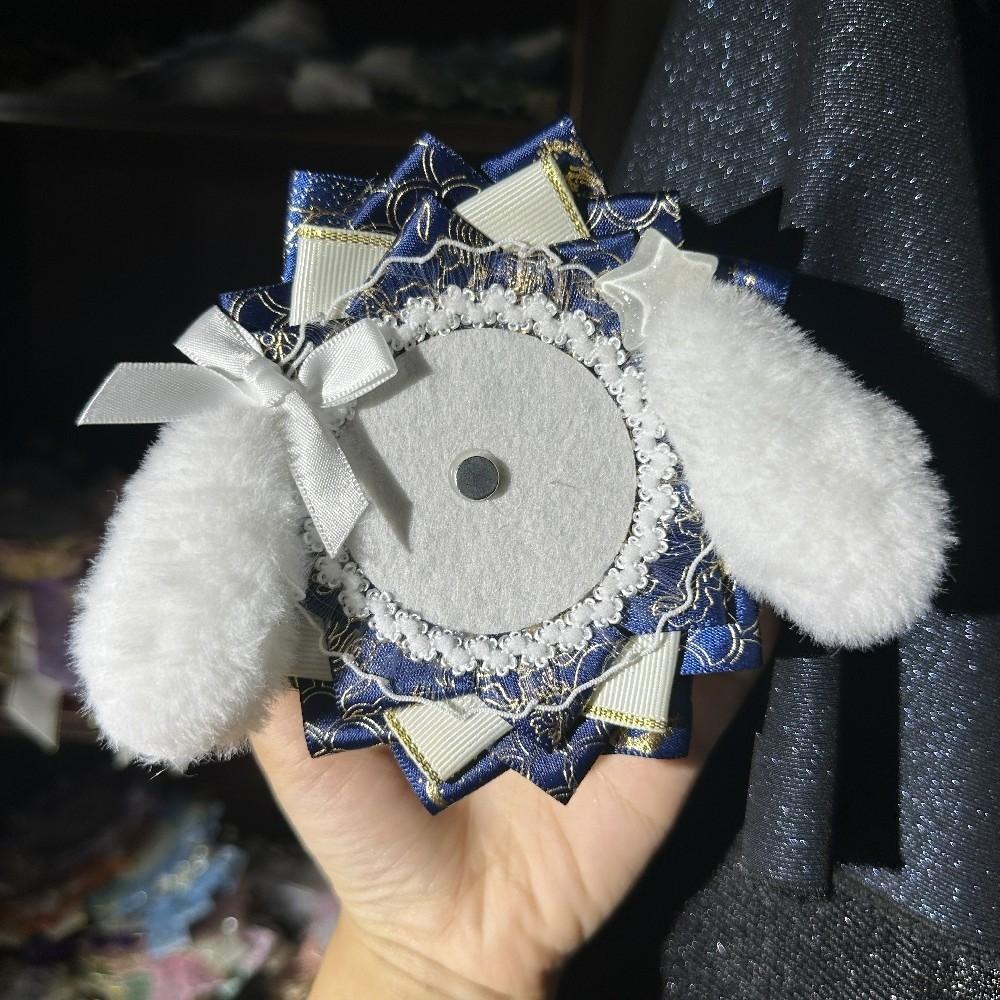Handmade Itabag Badge Holder Ribbon Lace Badge Rosette Base Tray Lolita Badges Holder  Teen Girls