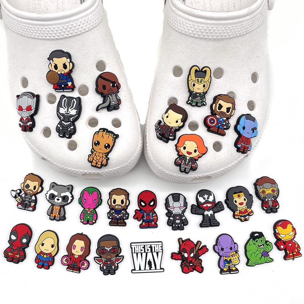 Marvel Series Croc Shoe Charms: Removable PVC Buckles for Holey Shoes