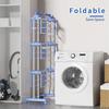 Portable Triple-Layer Foldable Towel Rack with Telescopic Double Poles for Barber Shops