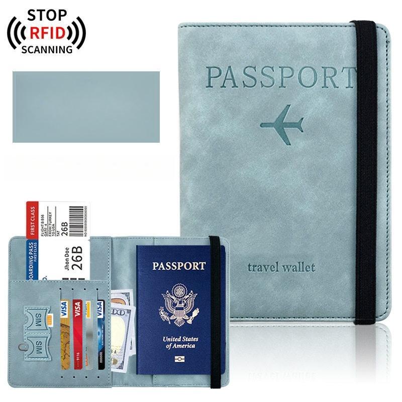 Men Women Travel Passport Holder Cover Case RFID PU Leather Credit ID Card Holder Case Ticket Protective Wallet