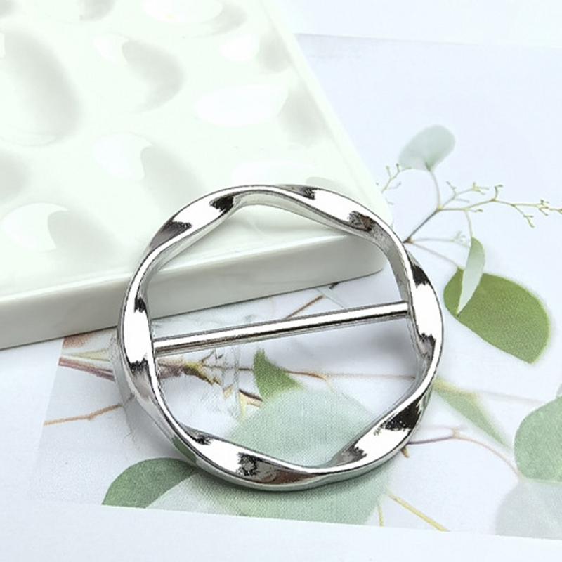 4pcs/Set Simple Fashion Alloy Buckles for Women's T-shirt Corners Knot Buckle Belt Adjustable Buckle and Scarf Decor Fastener