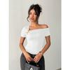 2025 Women's Elegant Simple Sloped Shoulder Top Women's T-Shirt