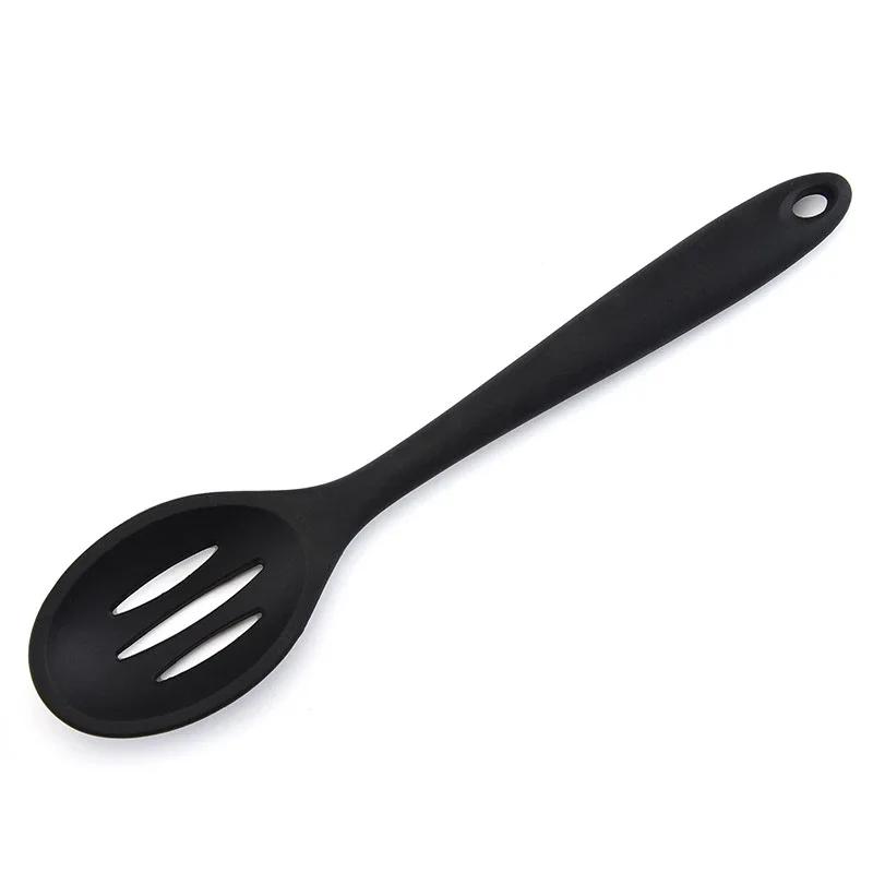 Non-Stick Silicone Slotted Spoon Long-Handled Cooking Serving Spoon Skimmer Scoop Drainer Spoon For Kitchen Gadgets Accessories