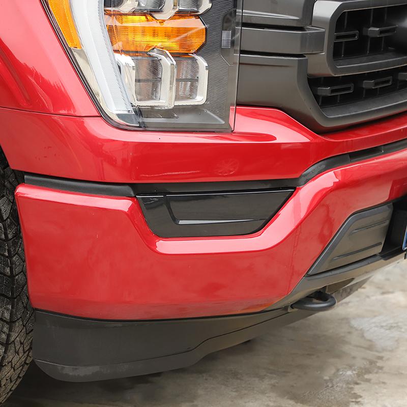 Car Front Fog Light Cover Trim Fog Lamp Decoration Guard for Ford F150 2021 Up Accessories Smocked Black