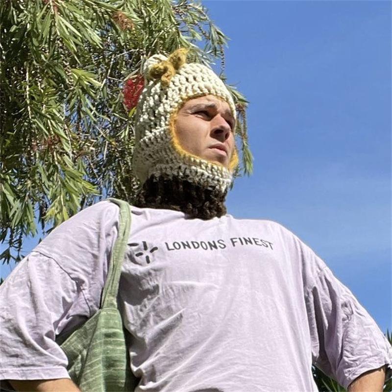 Neue Schleife Woll-Baskenmütze Mode All-in-One Erwachsenen-Pullovermütze