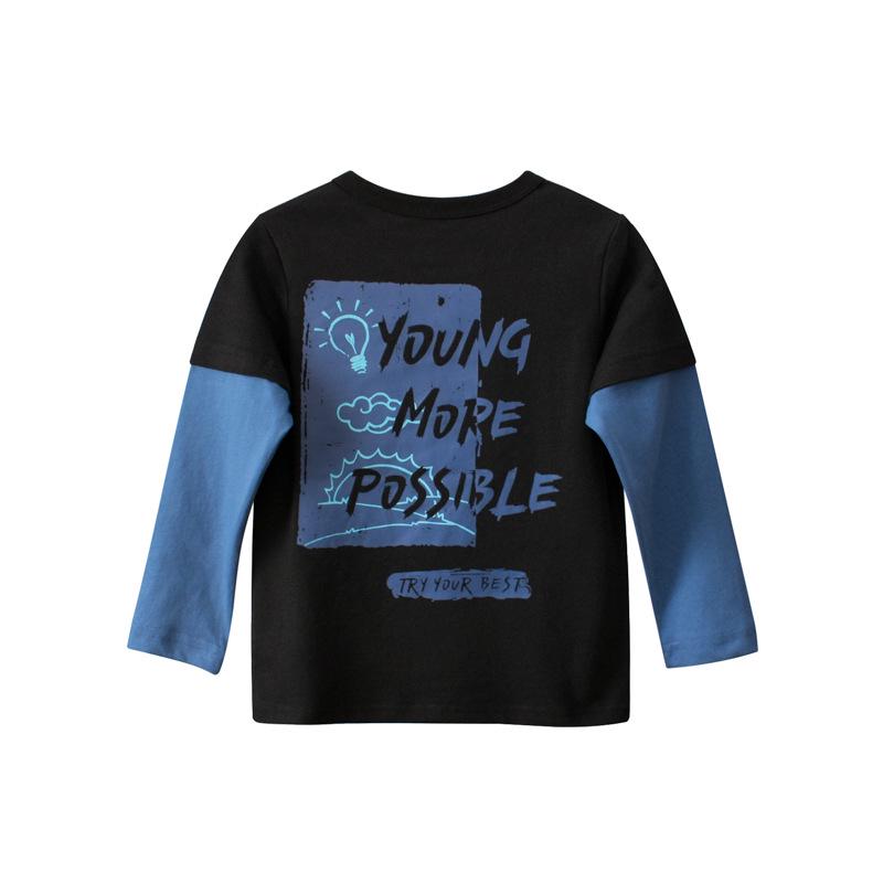 27kids 2024 Autumn Korean-Style Boys' Long-Sleeve T-Shirt