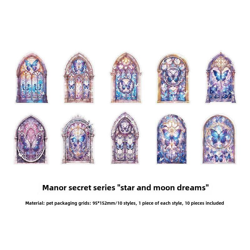 

Journamm 10 шт./уп. ПЕТ Вінтажні наліпки DIY Декор Наліпки для джанк-журналу для скрапбукінгу Етикетка Щоденник Альбом Планувальник