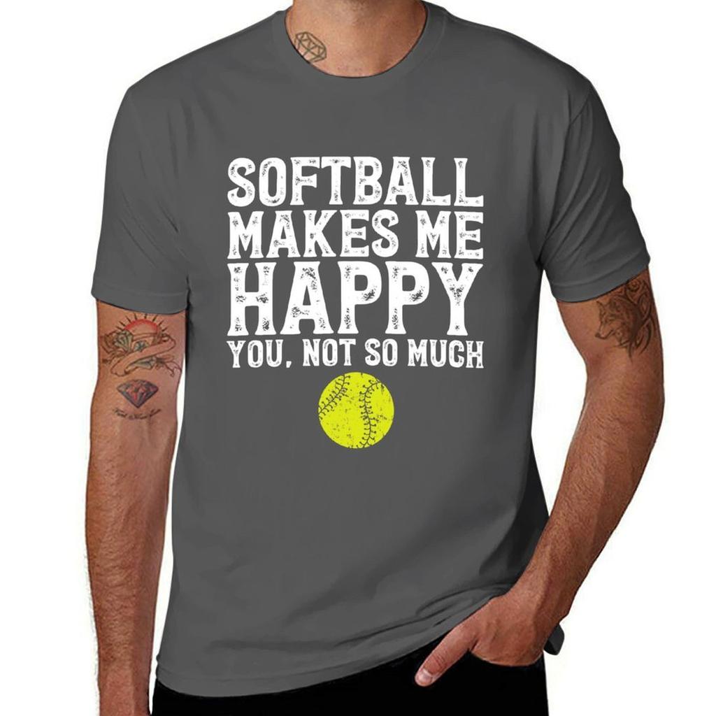 Softball makes me happy you not so much  Softball fan TShirt Lightweight Running TShirt