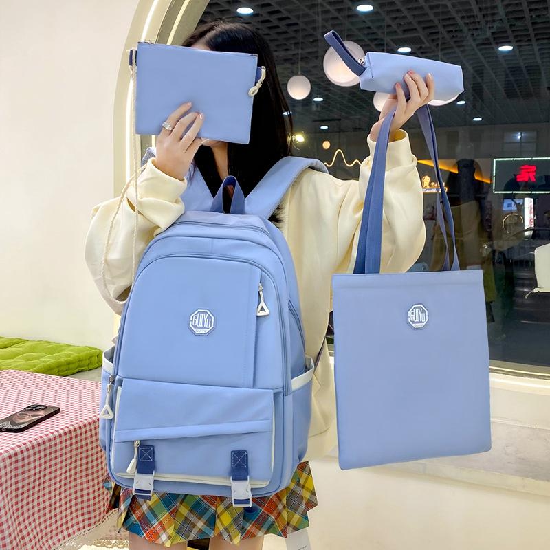 

Large Capacity Backpack New Multi-layer Cream Color Forest Fresh Campus Lightweight Student School Bag