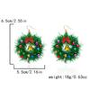 Creative Green Color Xmas Garland Bow Bell Pendant Earrings for Women Fashion Christmas Tree Earrings New Year Ear Jewelry Gift