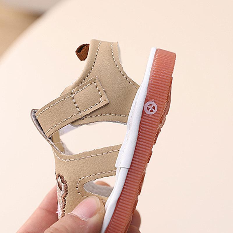 Summer Boys and Girls Toddler Shoes 0-1-2 Year Old Baby Soft Sole Bag Head Cartoon Sandals Called Shoes