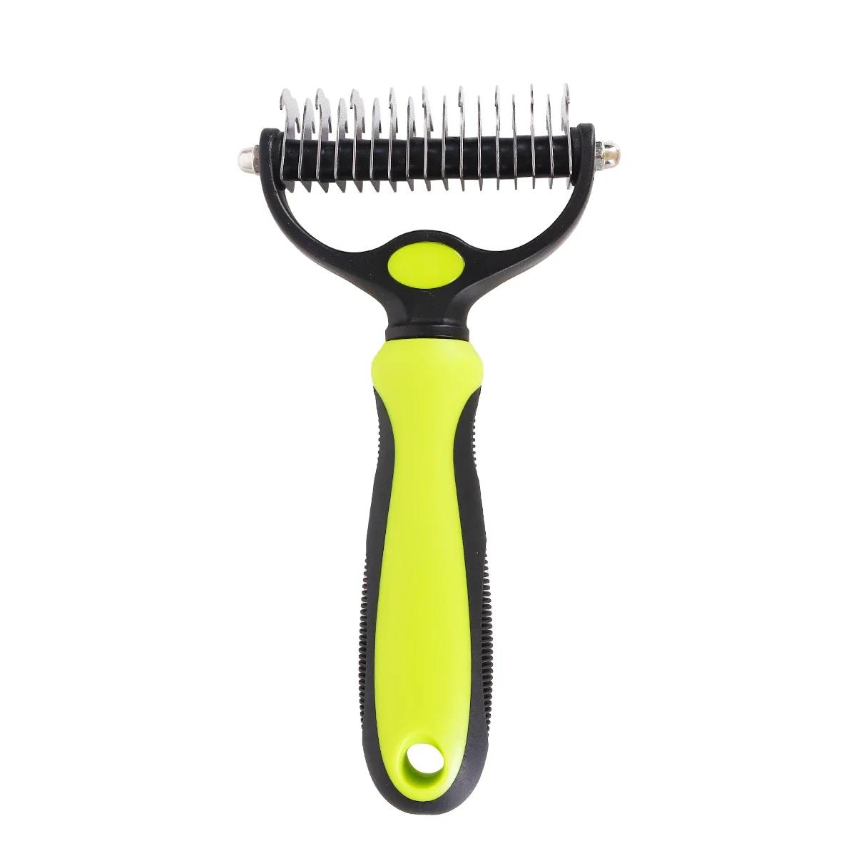 

Pet Double-sided Knot Comb Dog Comb Dog Cat Beauty Hair Removal Cat Pet Supplies зелений