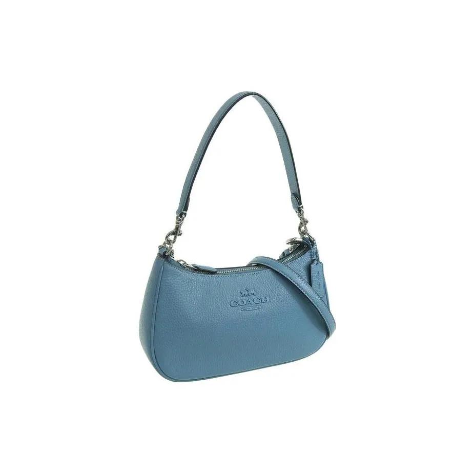 COACH Teri Grain Leather Shoulder Bag , Portable Crossbody Bag Women's Pacific Blue (Unisex) Shoulder Bags CC321 SVPTW