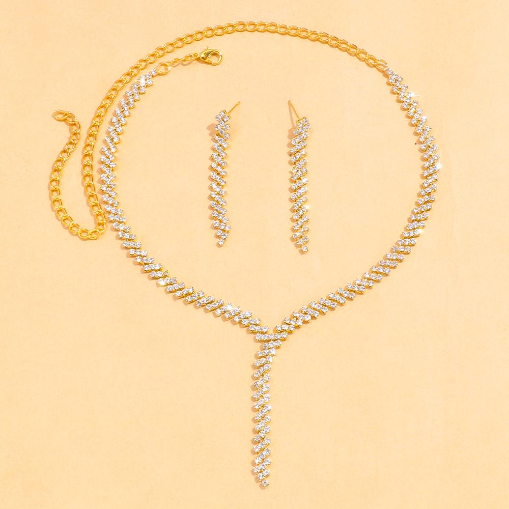 

Ромб Y ожерелье серьги комплект для женщин горный хрусталь свадебные полные комплекты ювелирных изделий вечерние роскошные Дубай Нигерия кристаллы подарки
